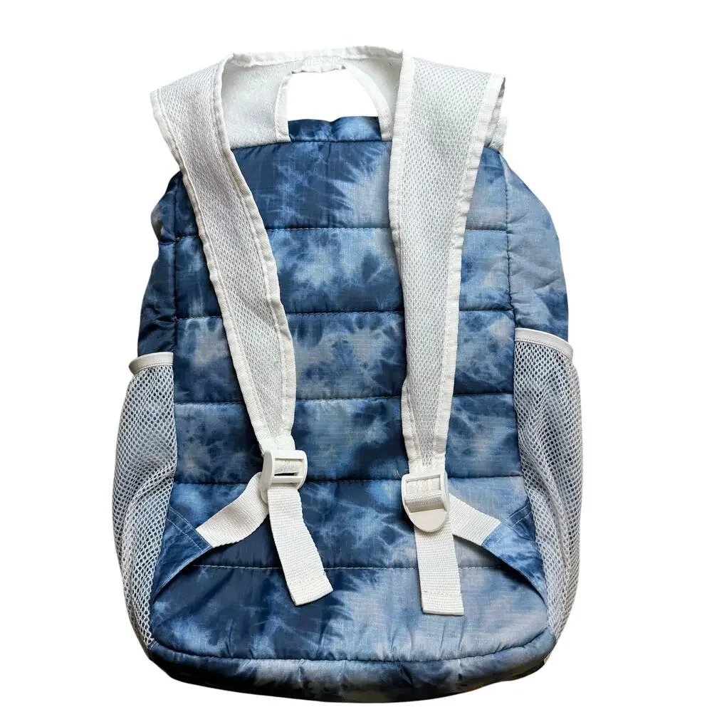 Abercrombie Kids Backpack Ripstop Blue Tie Dye Mesh Pockets Travel School Camp